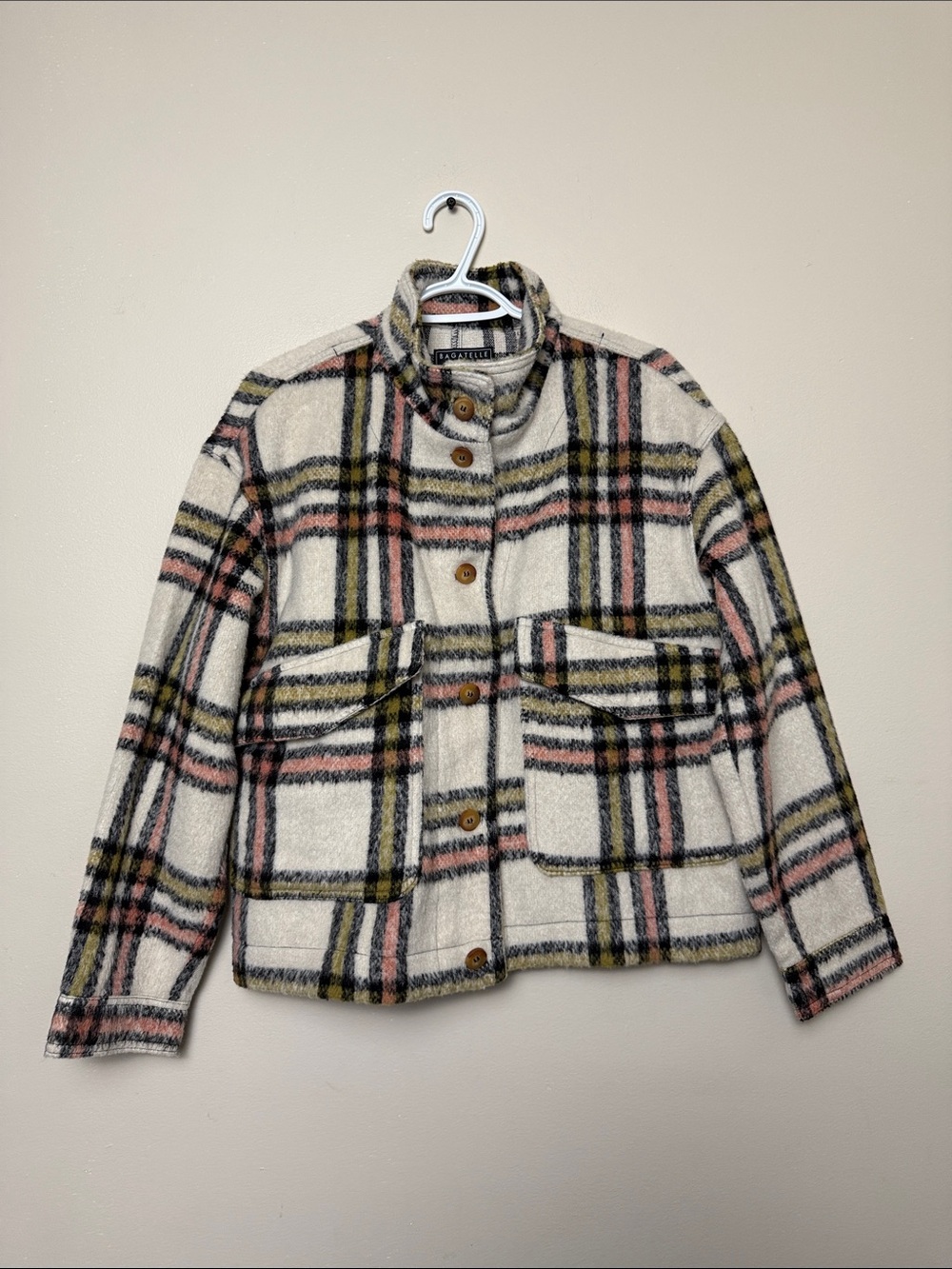 bagatelle Plaid Pea Coat Checks size L